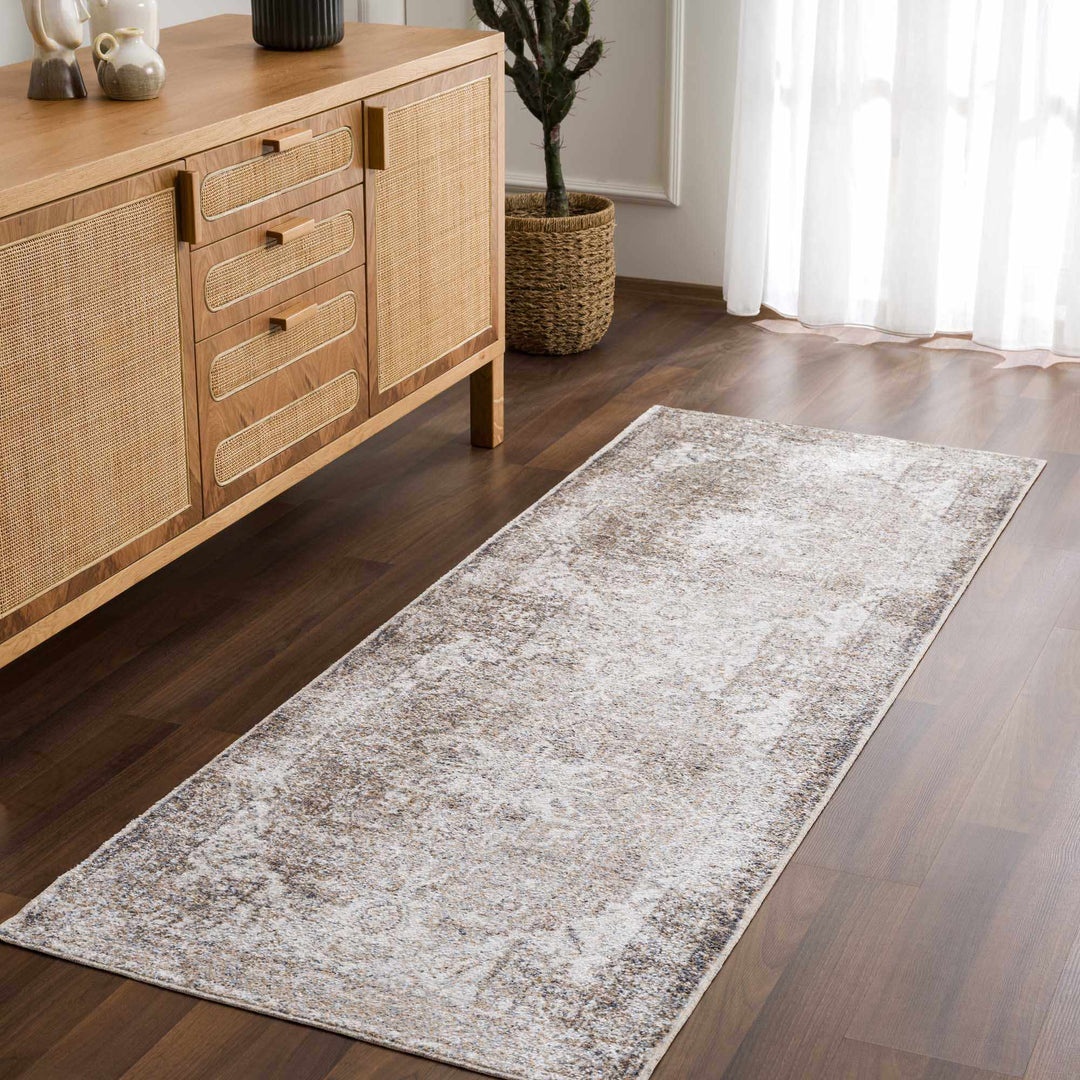Blue Brown Hera Washable area rug
