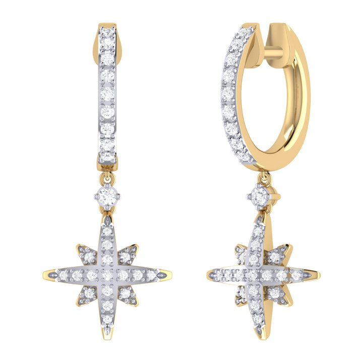 Supernova Diamond Hoop Earrings in 14K Yellow Gold Vermeil on Sterling