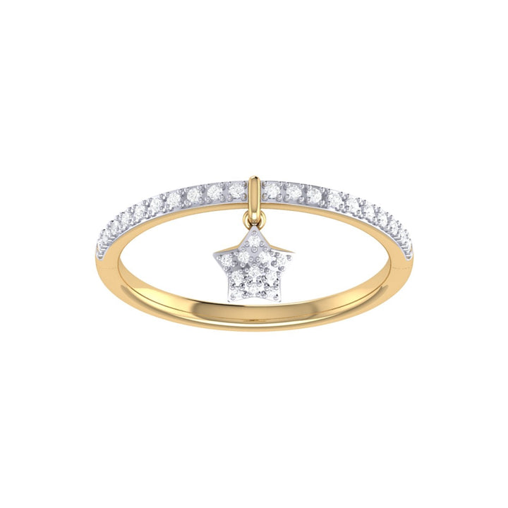 Starkissed Diamond Charm Ring in 14K Yellow Gold Vermeil on Sterling