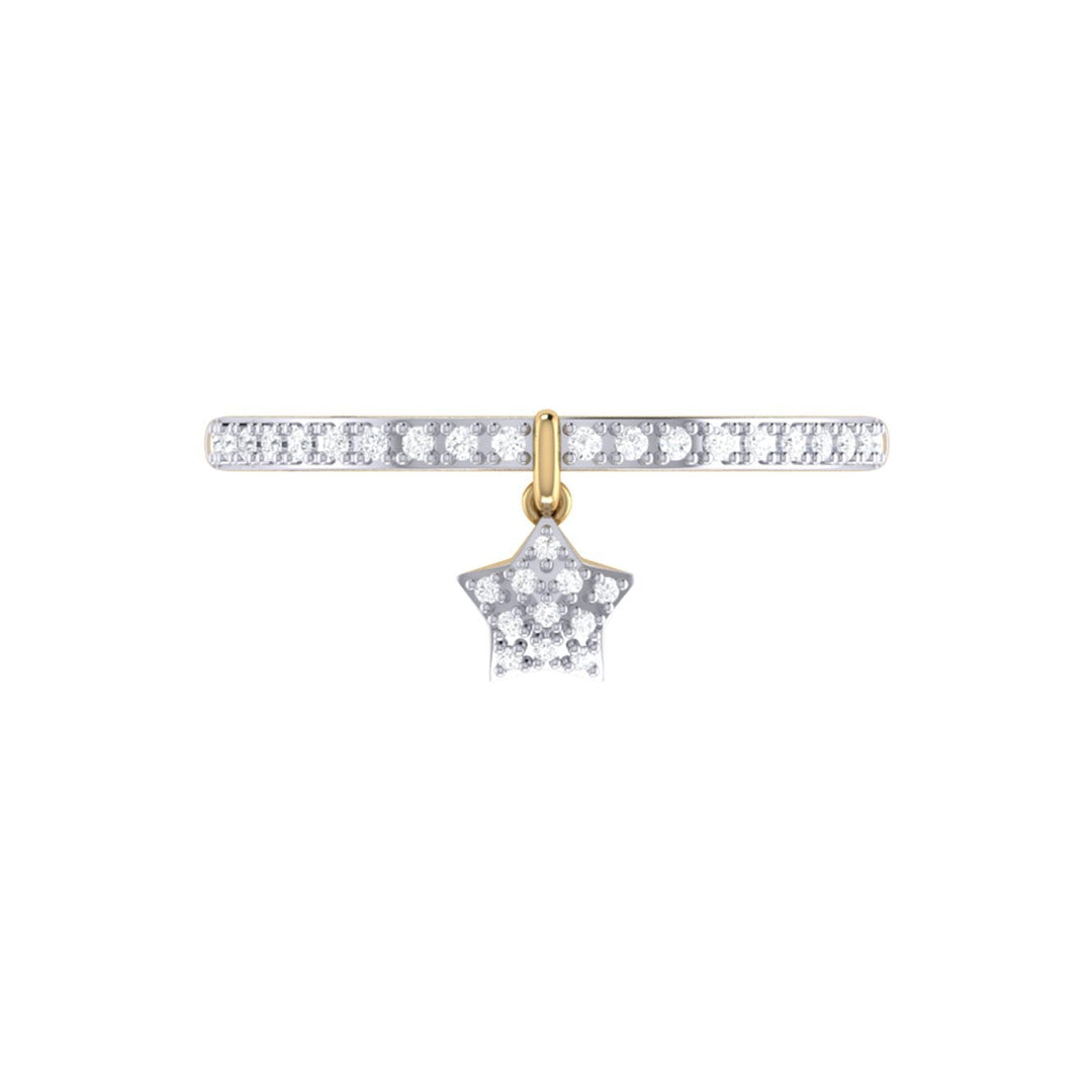 Starkissed Diamond Charm Ring in 14K Yellow Gold Vermeil on Sterling