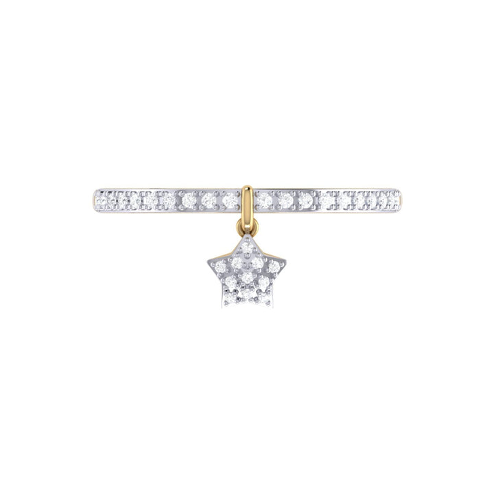 Starkissed Diamond Charm Ring in 14K Yellow Gold Vermeil on Sterling