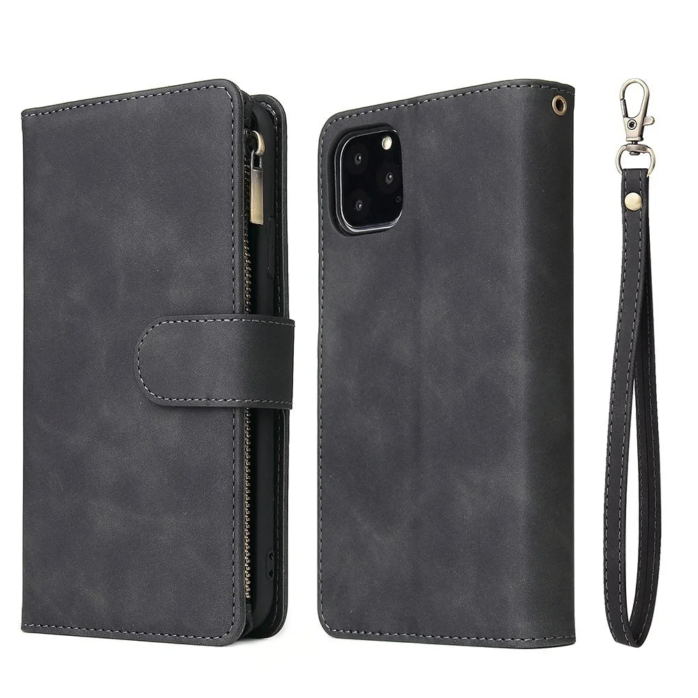 Vegan Leather Wallet Case for iPhone 15 to 17 series