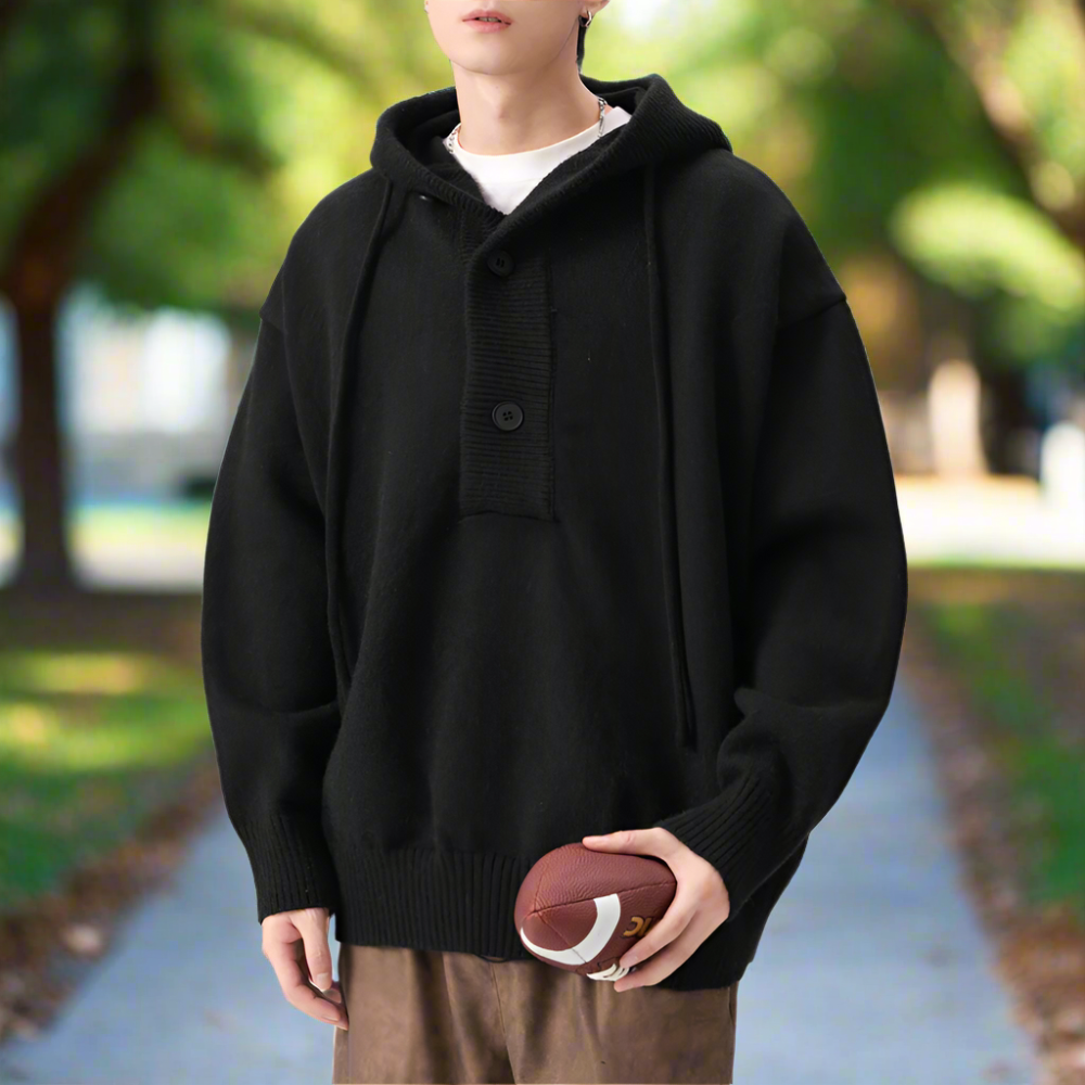 Mens Hooded Pull Over Sweater