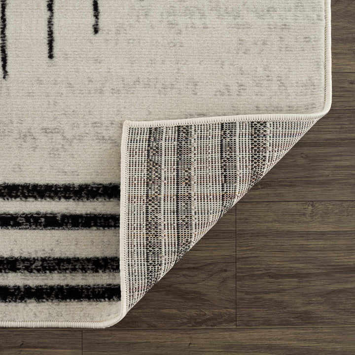 Angus Abstract Black and White Area Rug