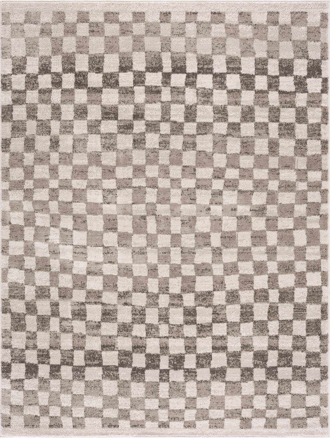 Benjy Beige Checkered Area Rug