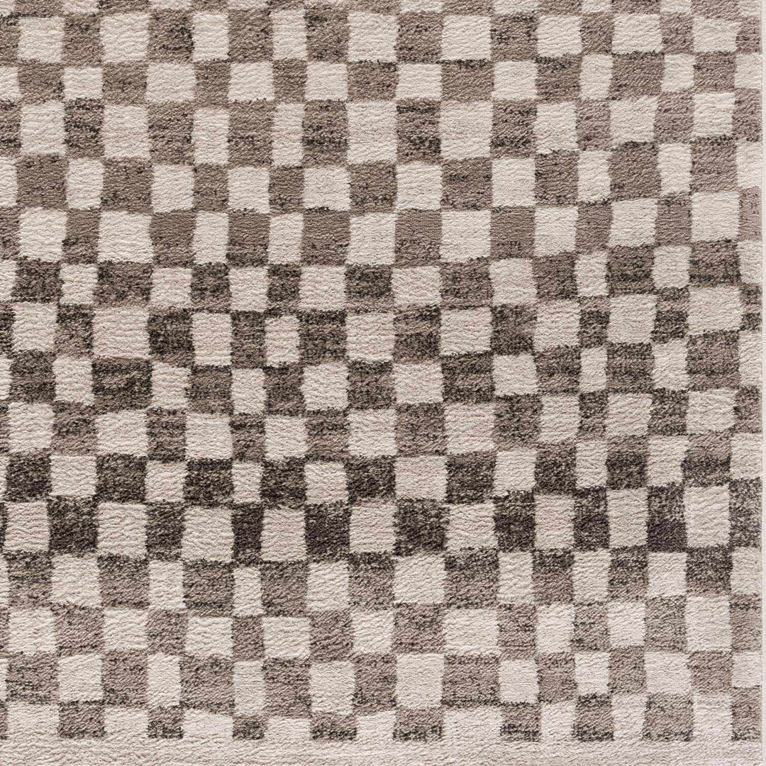 Benjy Cream & Charcoal Checkered Area Rug