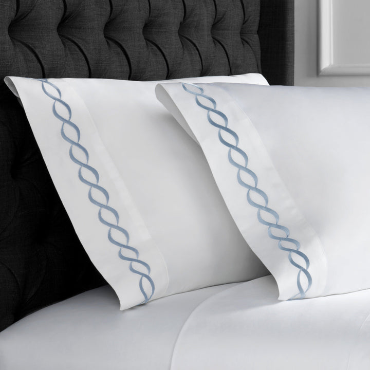 600 Thread Count Rope Embroidered Pillowcase Pair