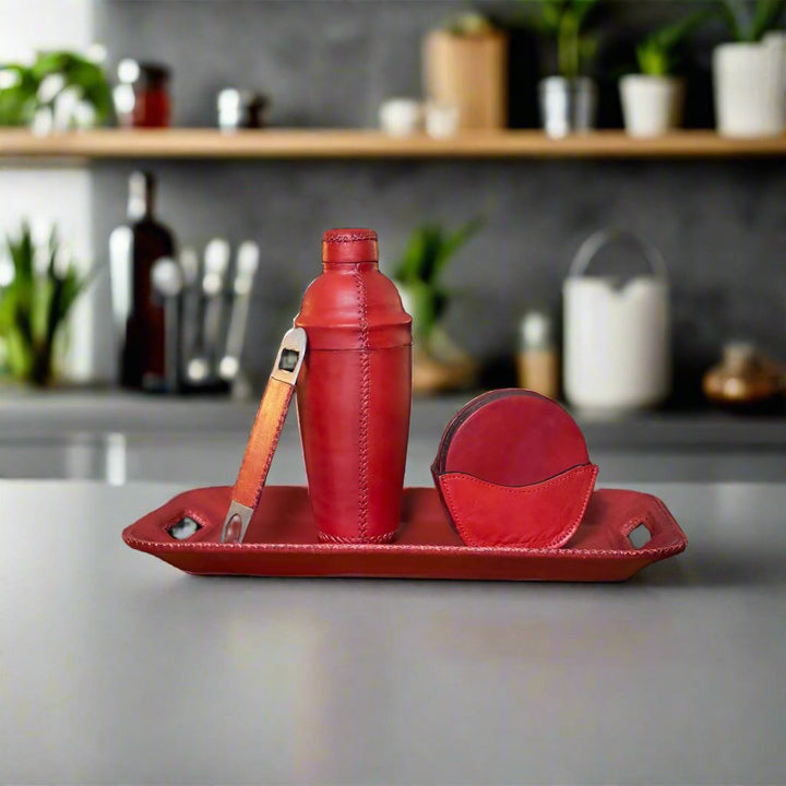 Coctelera | Leather Cocktail Shaker + Jigger