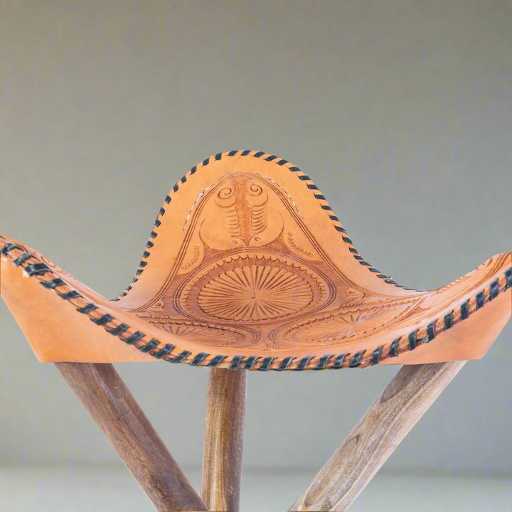 Caballero | Hand-tooled Leather Picnic Stool