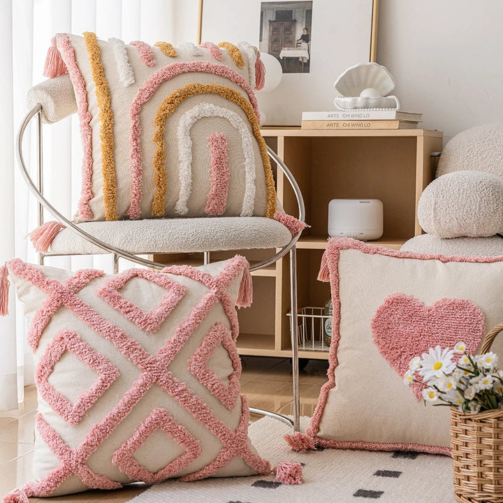 Woven Tufted Decorative Pillow Cover