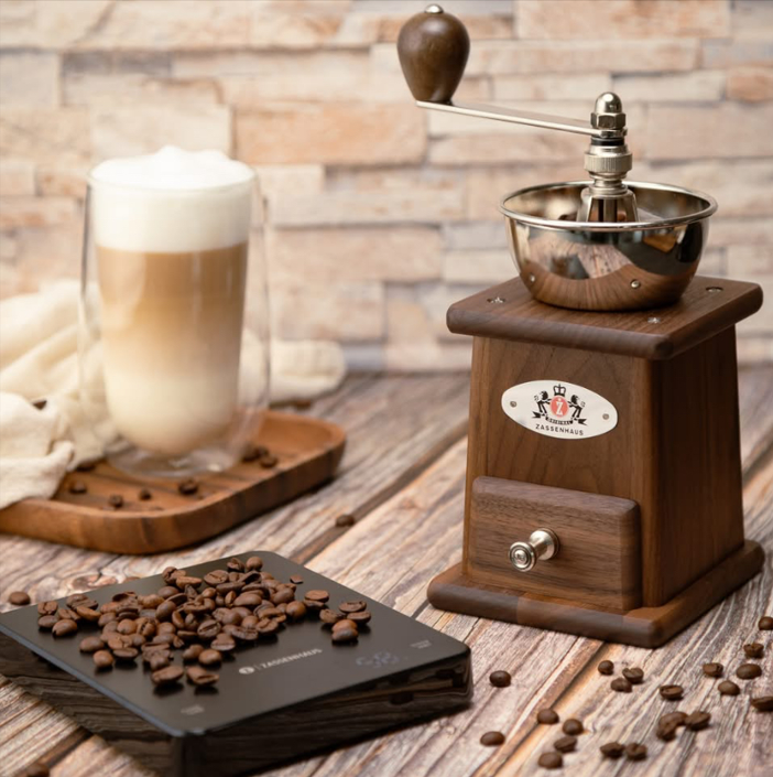 "Santos" Coffee Mill, Walnut, 4.5" x 4.2" x 9.25"