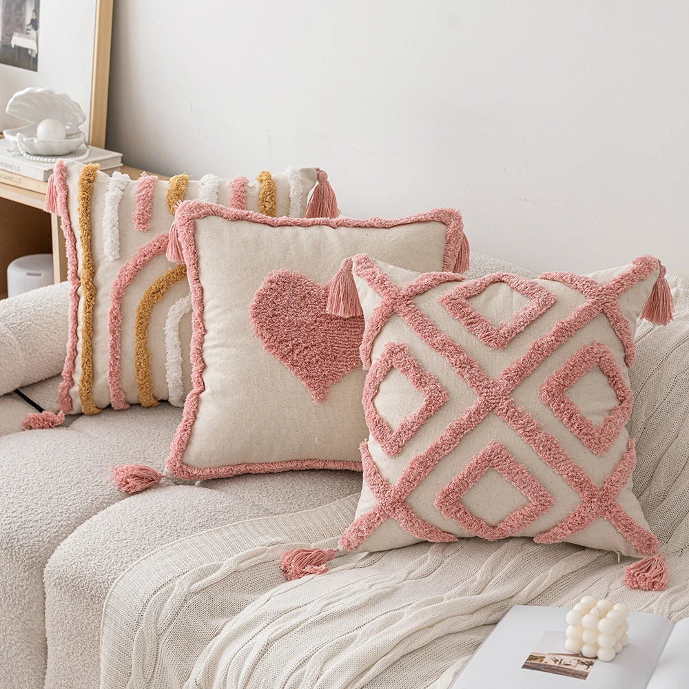 Woven Tufted Decorative Pillow Cover