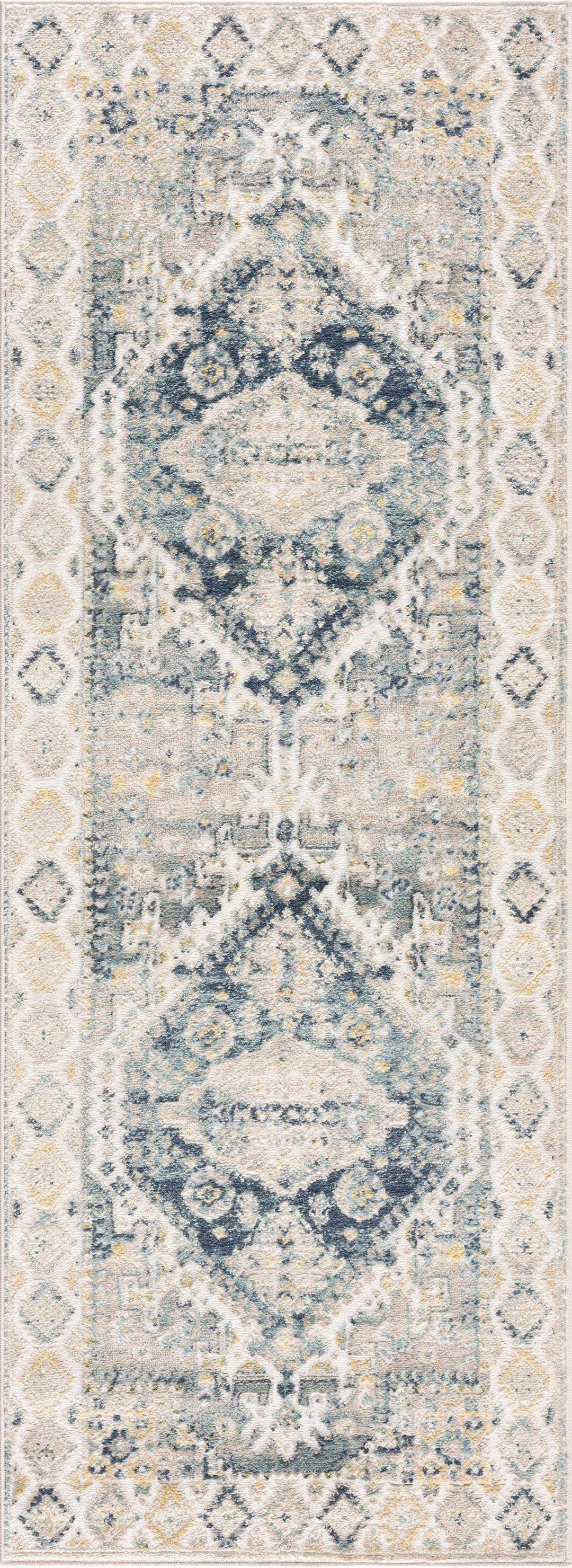 Brend Blue Medallion Area Rug