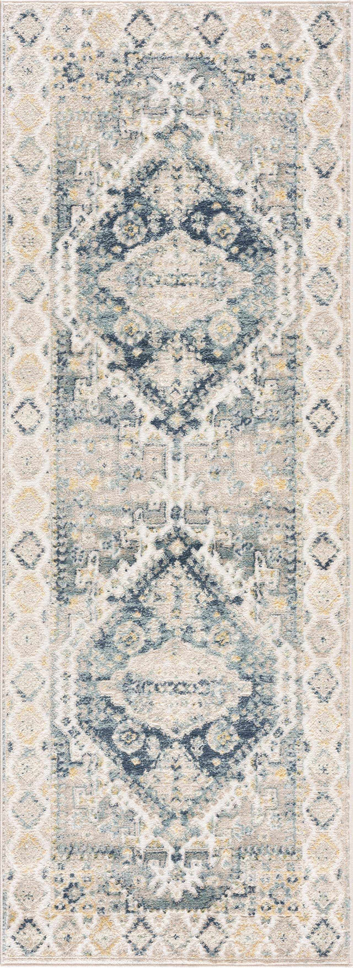 Brend Blue Medallion Area Rug