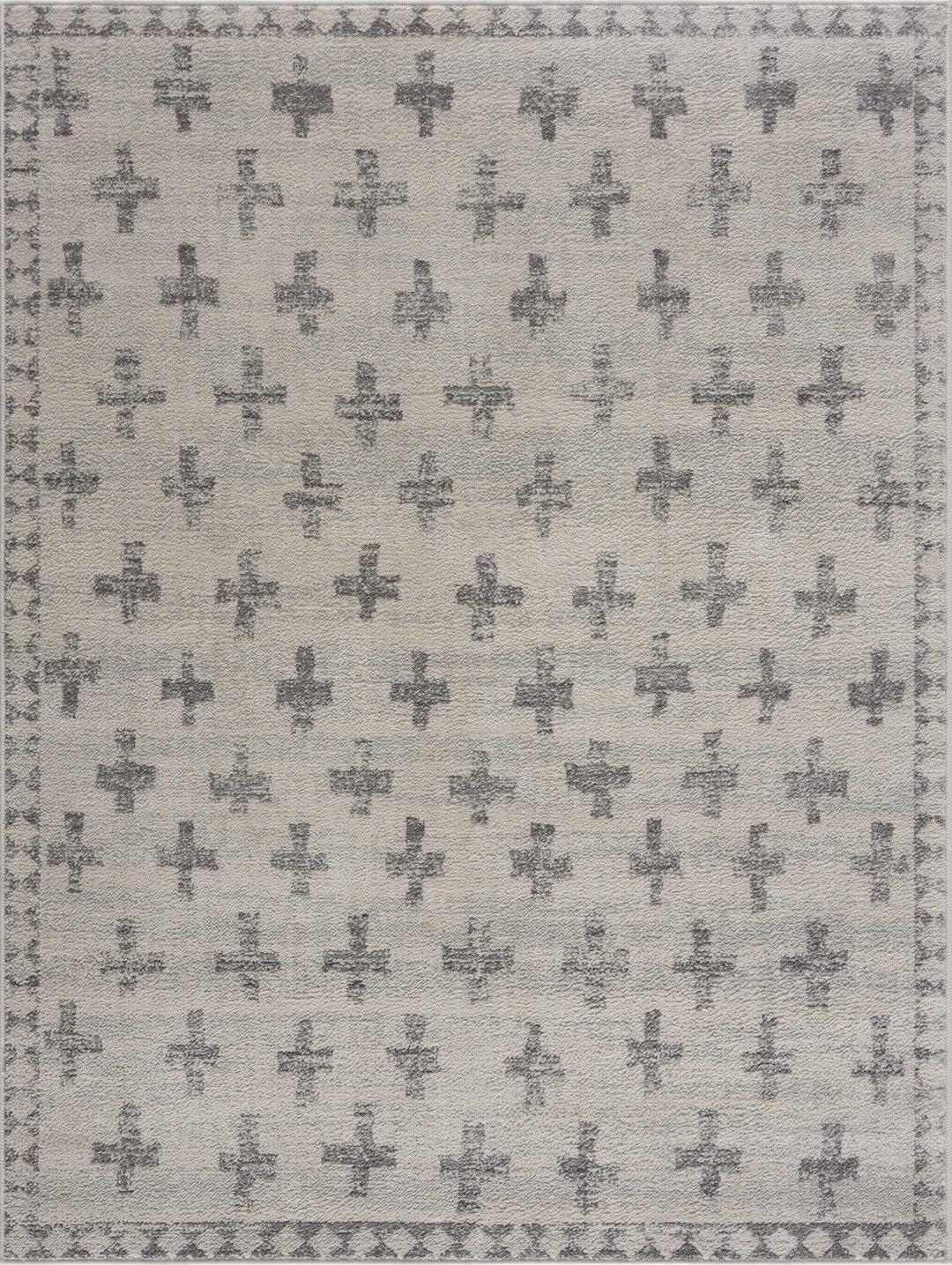 Tigris Swiss Cross Ivory & Gray 2322 Area Rug