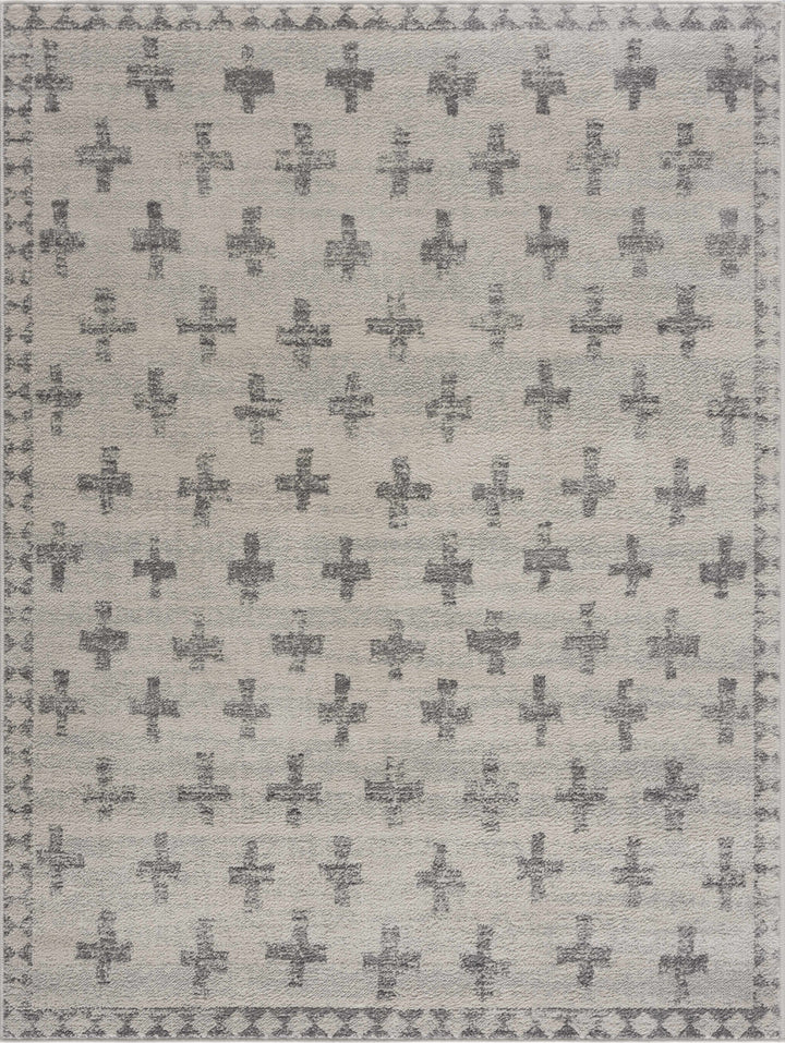 Tigris Swiss Cross Ivory & Gray 2322 Area Rug