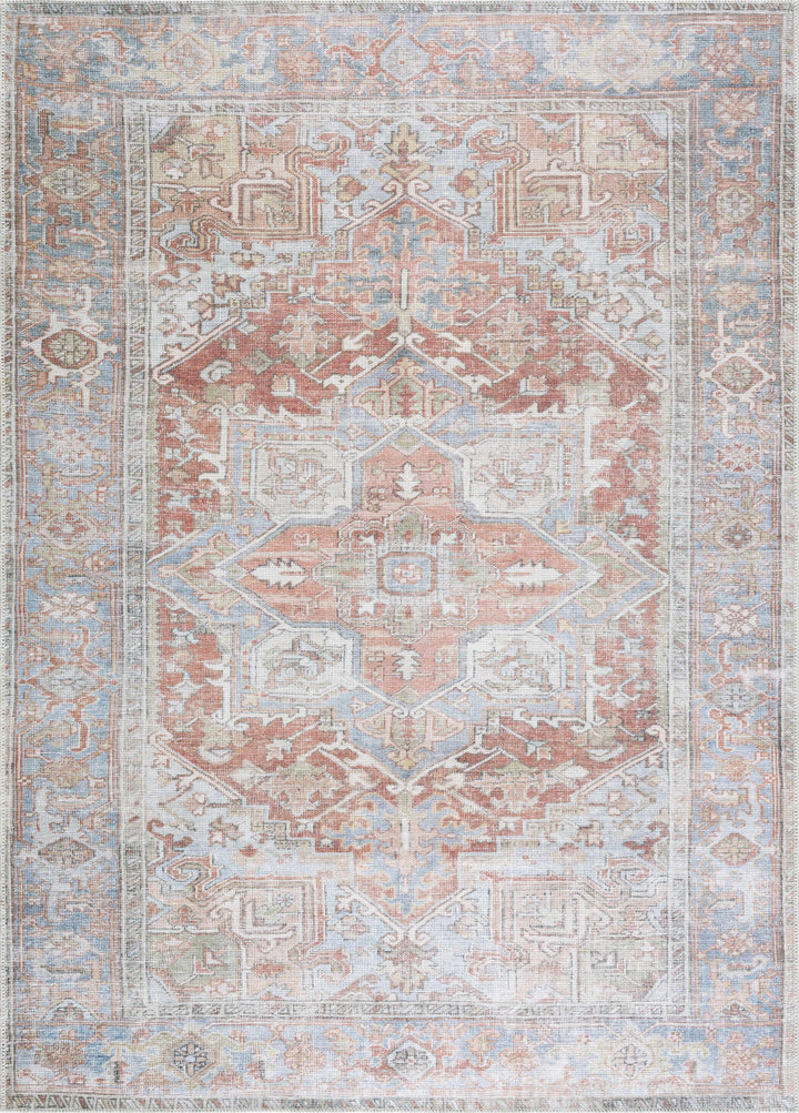 Maayon Medallion Rust Washable Area Rug