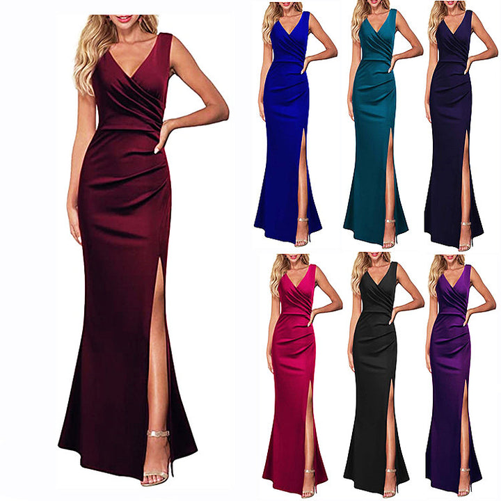 Spaghetti Straps Split Long Dress