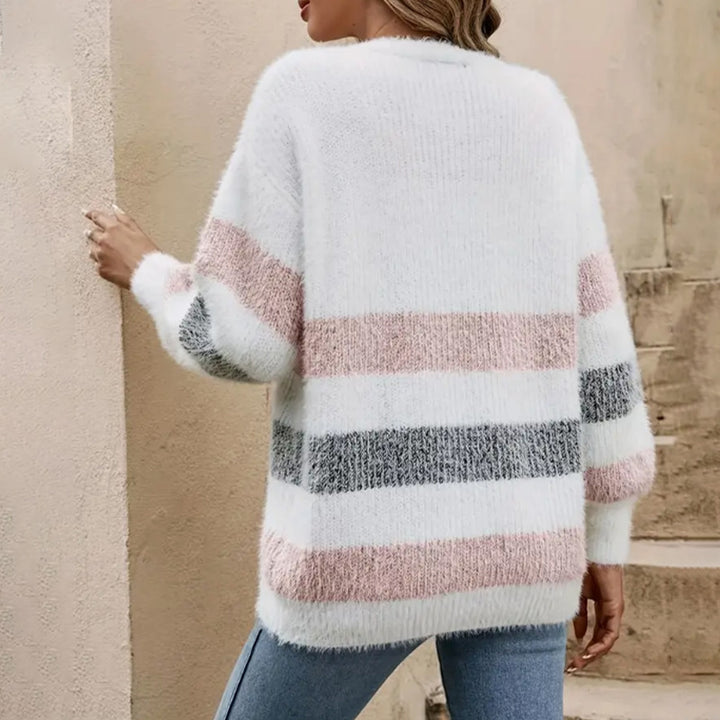 Striped Cardigan Sweater.