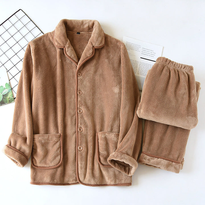 Thick Coral Fleece Pajamas Couple Flannel Suit