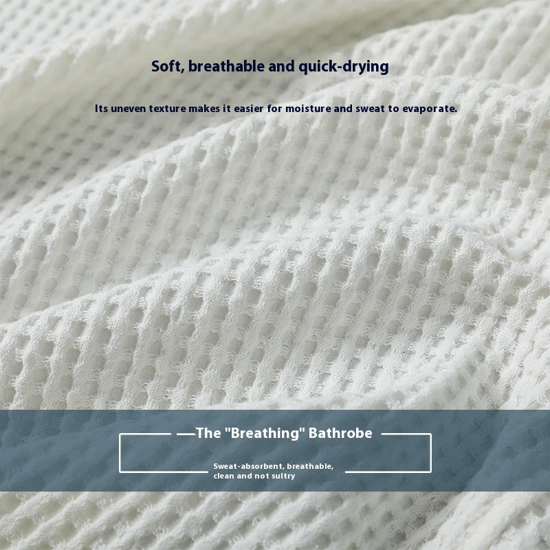 Pure Bathrobe Long Waffle Couple Cotton