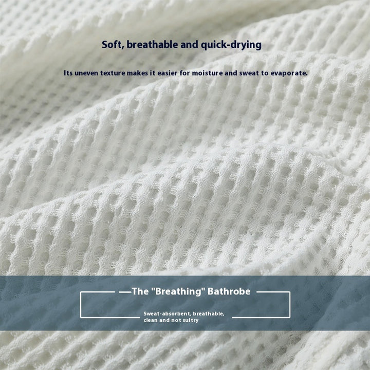 Pure Bathrobe Long Waffle Couple Cotton