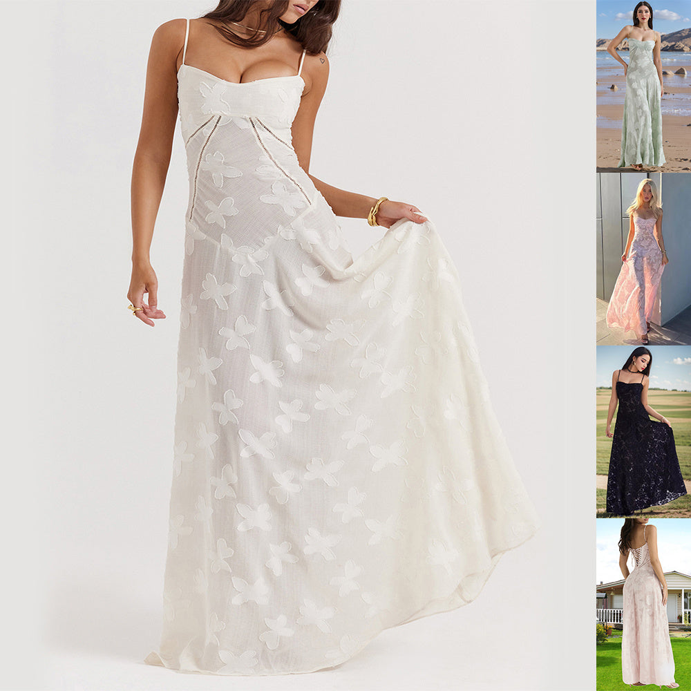 Lace-up Long Dress