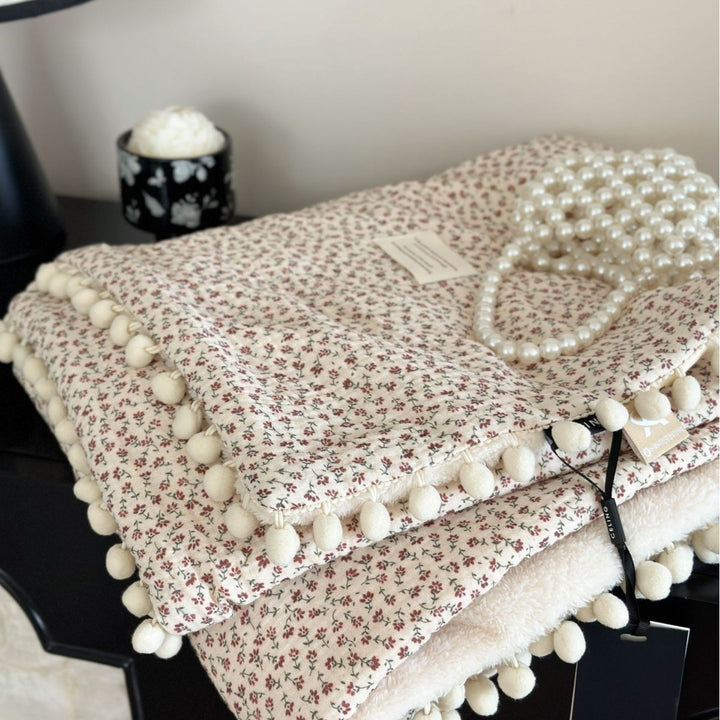 Fleece Blanket Light Luxury Ins Crepe Cotton Multi-functional Small Blanket Office Nap Blanket Shawl Cover Blanket