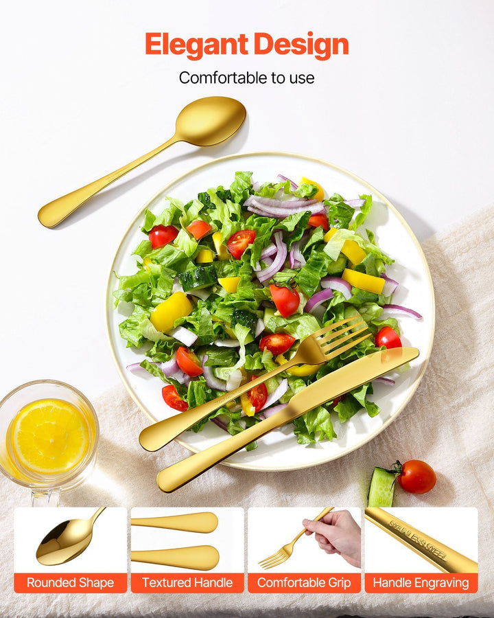 60-Piece Silverware Set Stainless Steel Cutlery Flatware Utensil Kitchen For 12