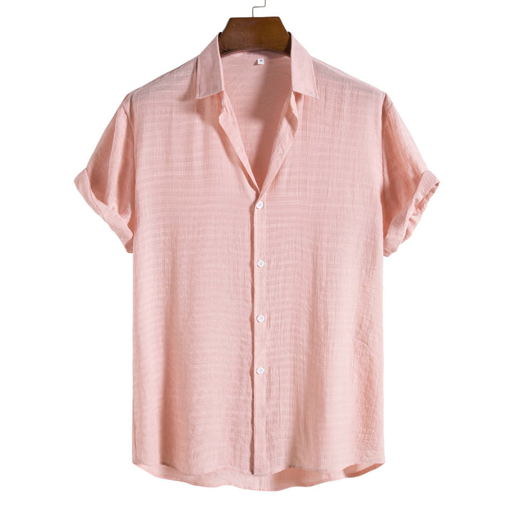 Simple Dark Checkered Short Sleeved Shirt For Men