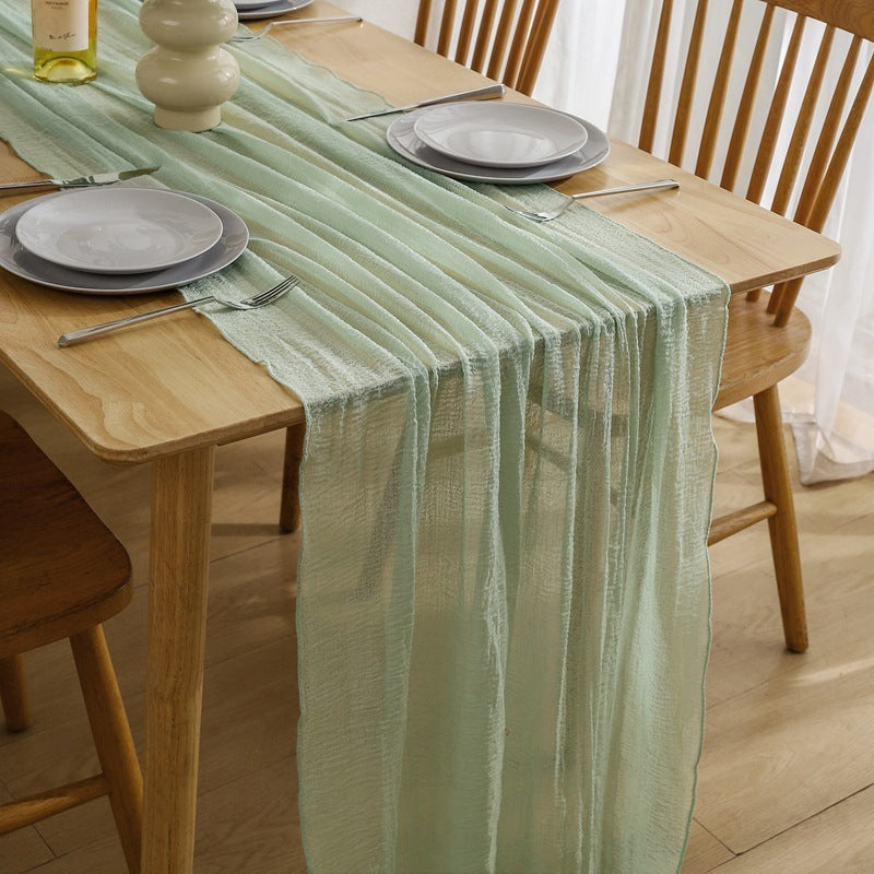 Voile Champray Table Runner European Twist Tablecloth Wedding Party Decoration
