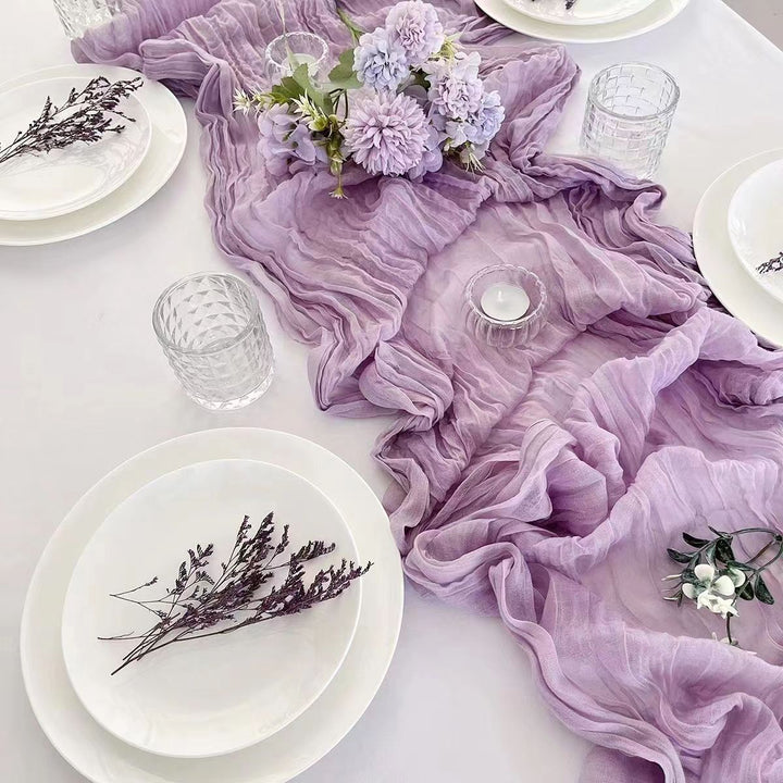Voile Champray Table Runner European Twist Tablecloth Wedding Party Decoration