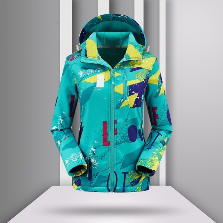 Couple Outdoor Hooded Jacket Color Matching