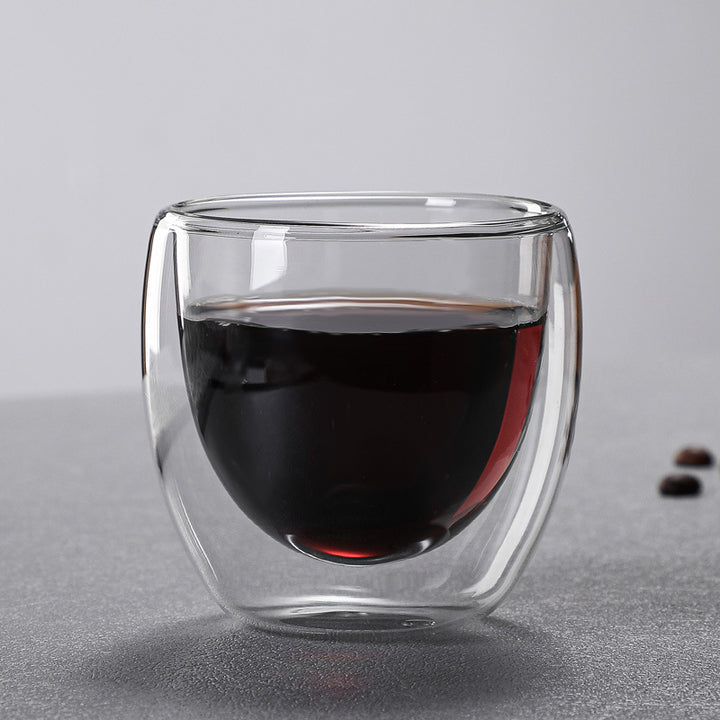 New 6Pcs Double  shot Glass double Wall Espresso