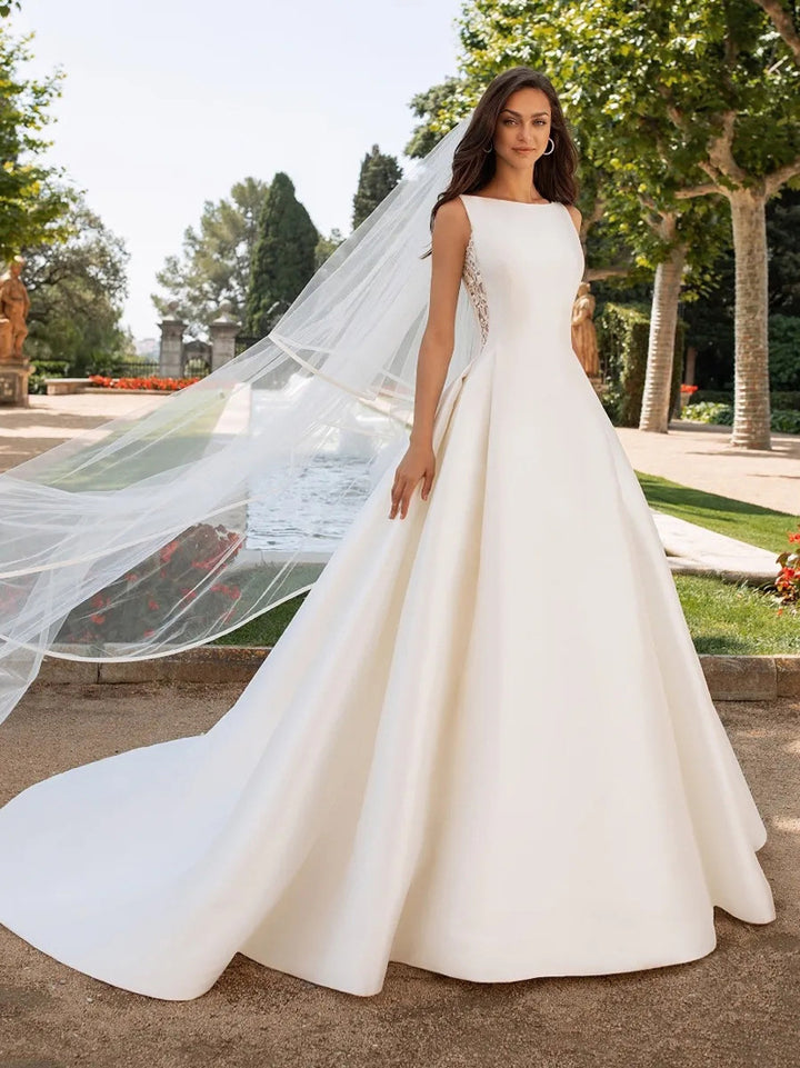 French Retro Elegant Trailing Wedding Dress
