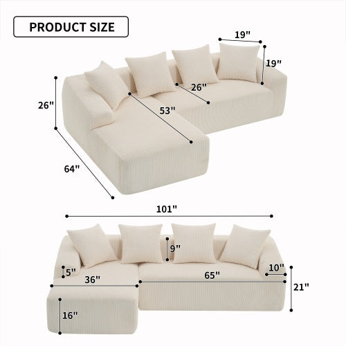 3-seater Compression Sofa With 4 Pillows