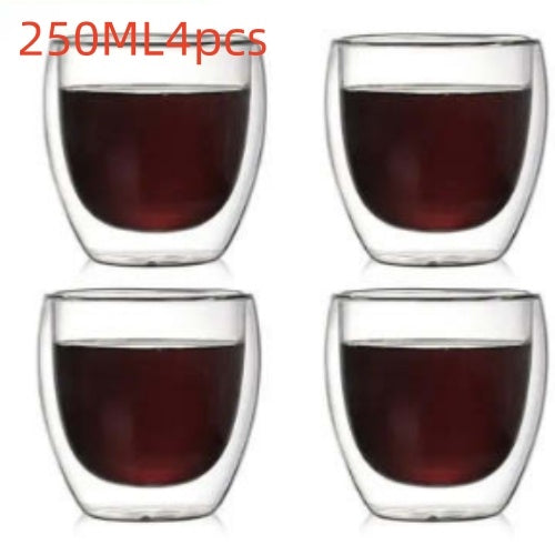 New 6Pcs Double  shot Glass double Wall Espresso