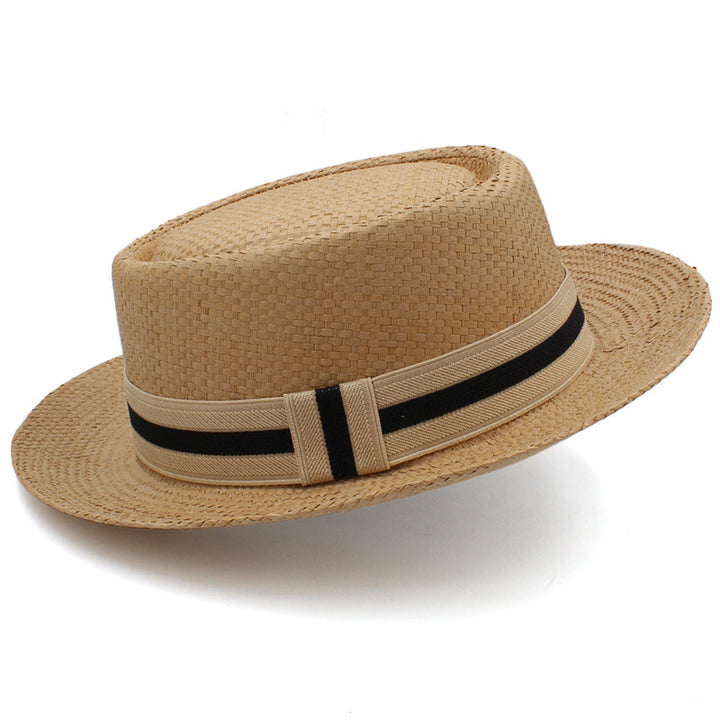 Straw Hat Flat Brim Beach Sun Protection Wide Brim Sunshade