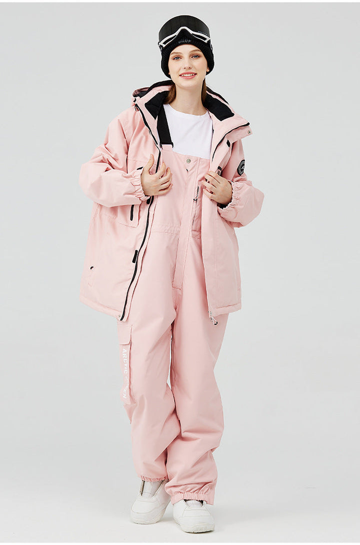 Men's And Women's Winter Outdoors Veneer Double Board Ski Suit