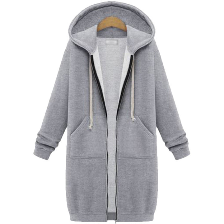 Hooded Long Sleeve Sweater Fleece Long Jacket