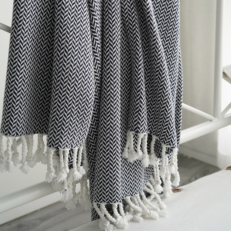 Pure Cotton Leisure Air Conditioner Nap Sofa Decorative Blanket