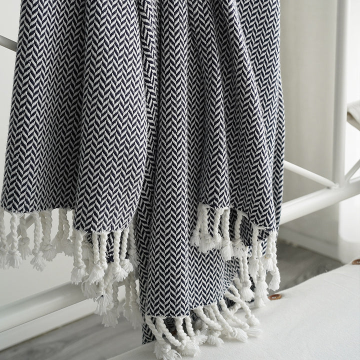 Pure Cotton Leisure Air Conditioner Nap Sofa Decorative Blanket