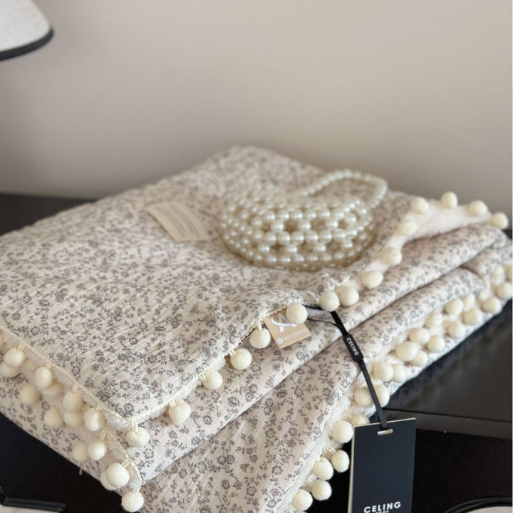 Fleece Blanket Light Luxury Ins Crepe Cotton Multi-functional Small Blanket Office Nap Blanket Shawl Cover Blanket