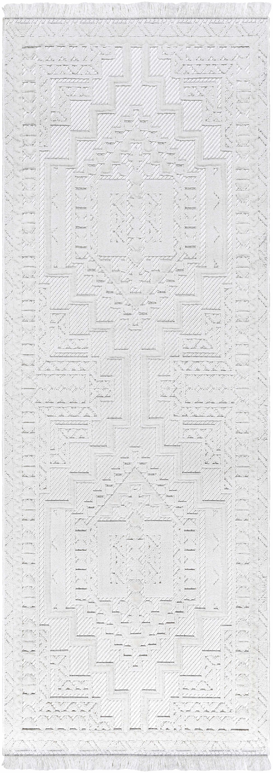 Alya White Fringe Rug
