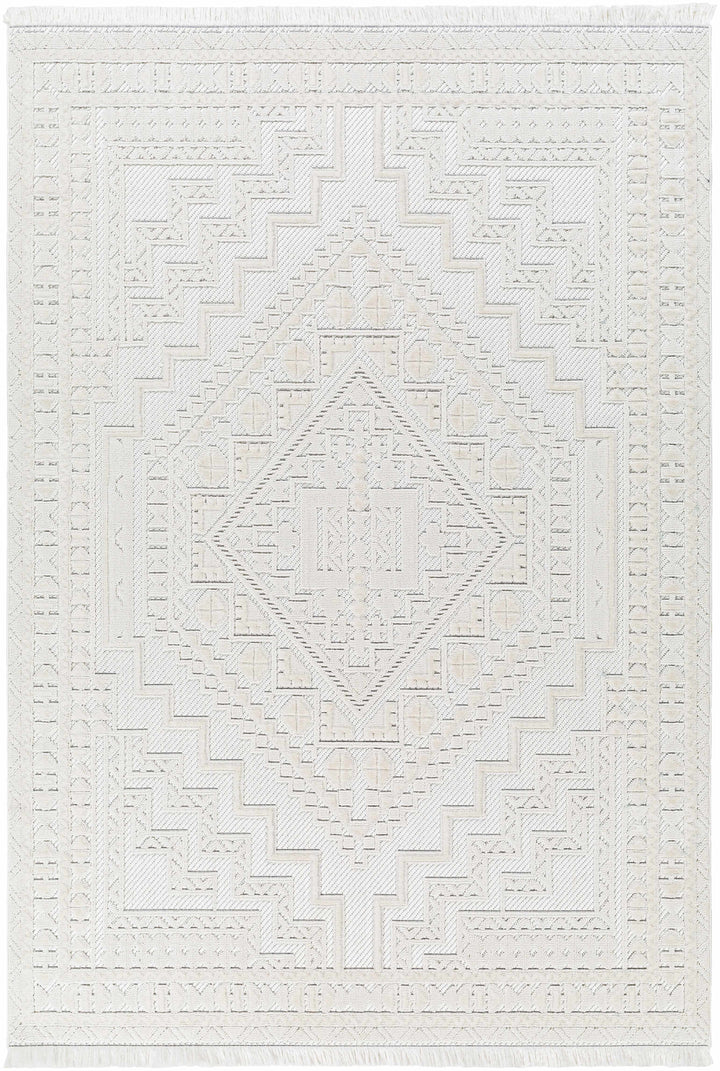 Alya White Fringe Rug
