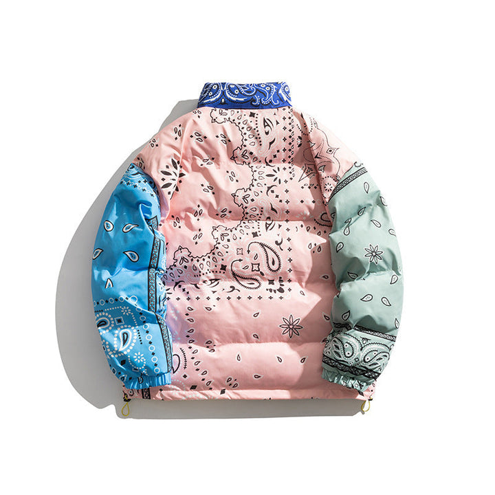 Personalized Cashew Flower Color Matching Couple All-match Loose Bread Clothes