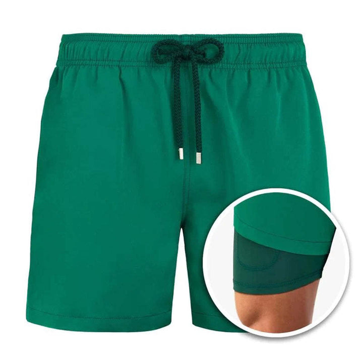 European And American Shorts Men's Beach Pants Sports Pants Printed Double Shorts