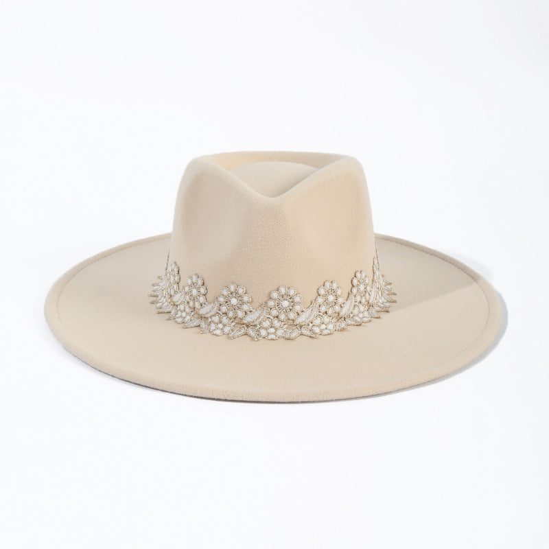 Broad-brimmed Hat Women's Fashion Lace Cowboy Hat