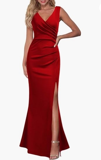 Spaghetti Straps Split Long Dress