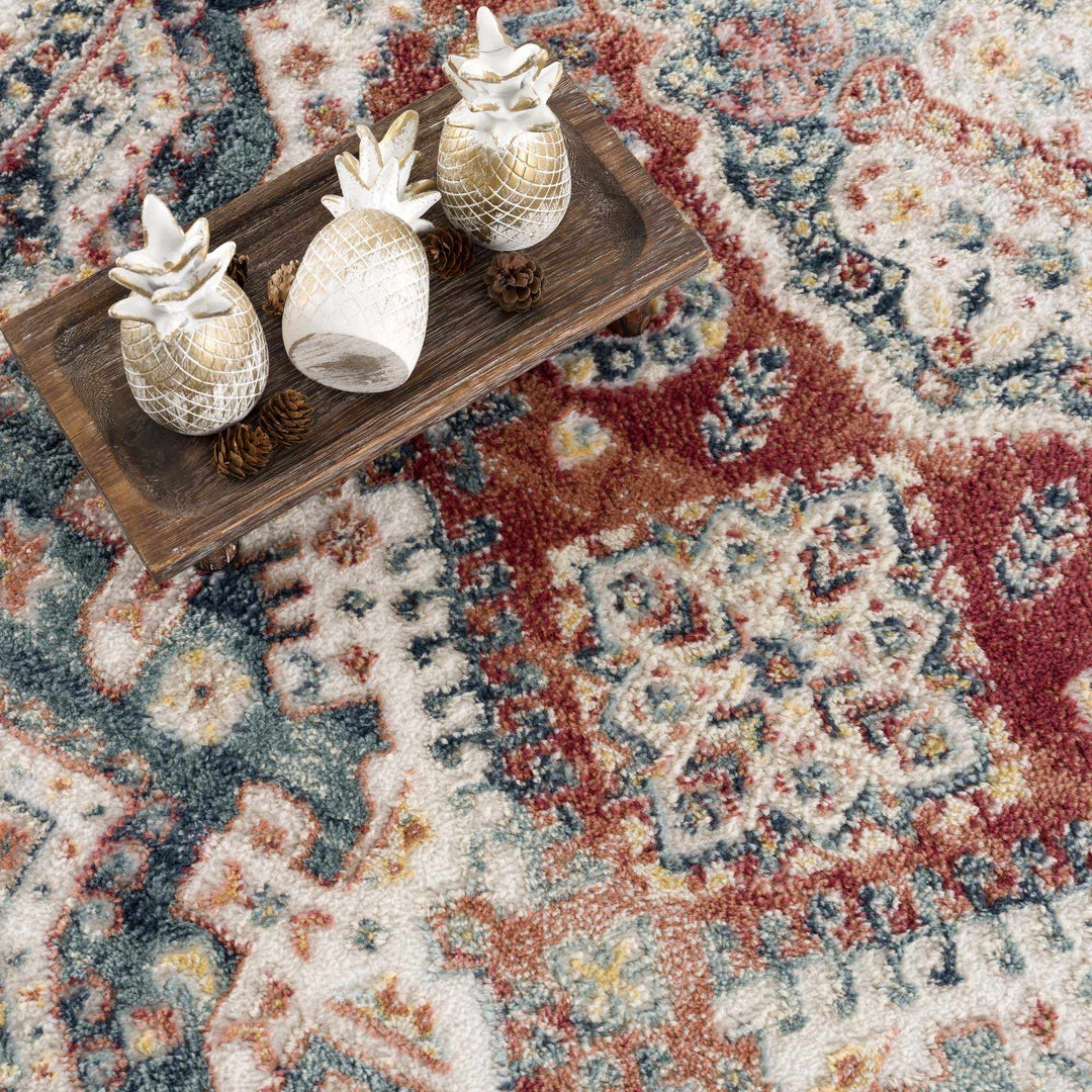 Brend Rust Medallion Area Rug